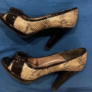 Snake skin high heels